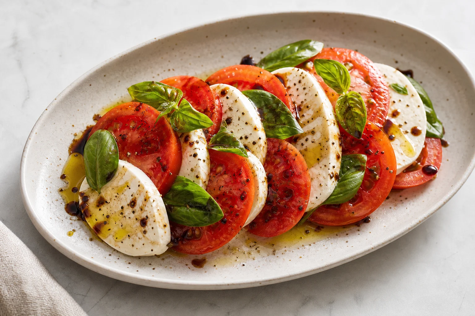Classic Caprese Salad with Tomatoes, Mozzarella & Basil