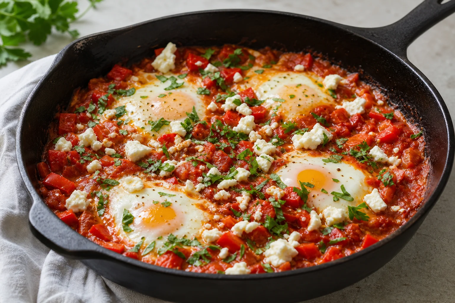 Classic Shakshuka with Spiced Tomatoes & Baked Eggs